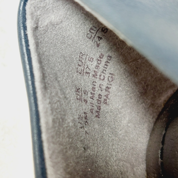 NEW Life Stride Parigi Navy Leather Slip On Heeled Pumps B593 - Picture 11 of 12